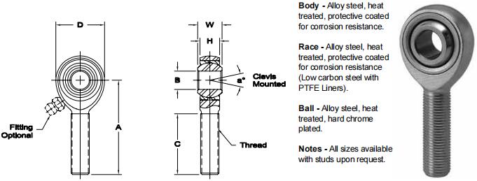 AURORAAB-14關(guān)節(jié)軸承圖紙