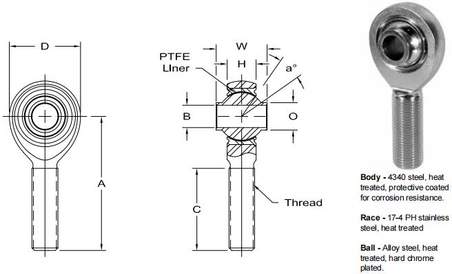 AURORAHXAM-4T關(guān)節(jié)軸承圖紙
