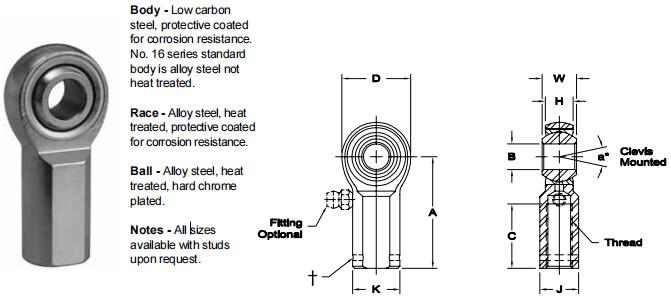 AURORAKW-16-2 關(guān)節(jié)軸承圖紙