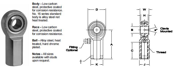 AURORAMG-8關(guān)節(jié)軸承圖紙
