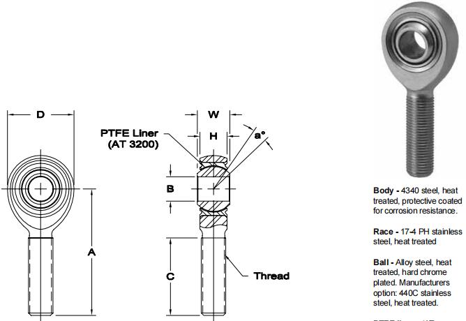 AURORAPRM-12T關(guān)節(jié)軸承圖紙