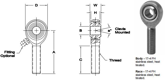 AURORASM-7E關(guān)節(jié)軸承圖紙