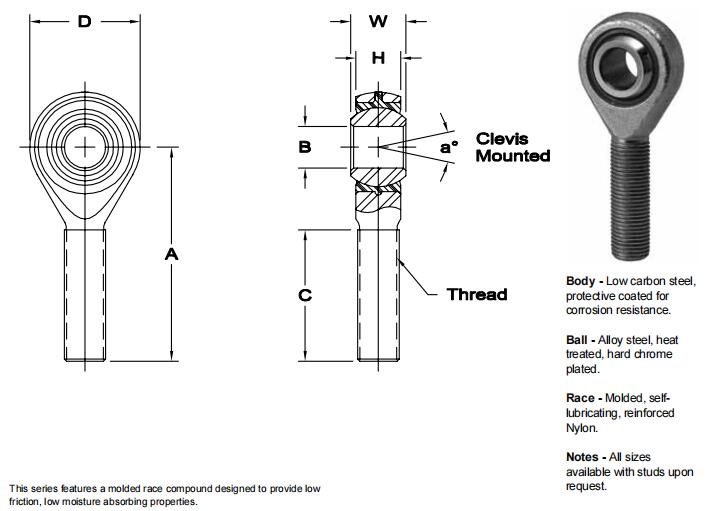 AURORASPM-7關(guān)節(jié)軸承圖紙