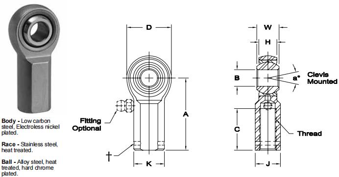 AURORASW-7關(guān)節(jié)軸承圖紙